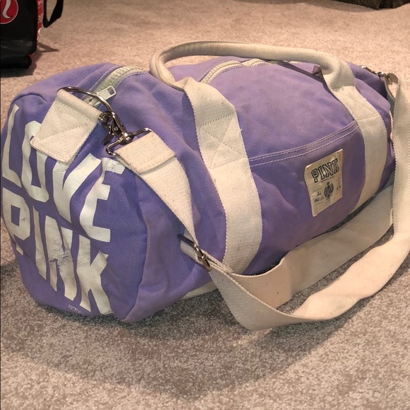 PINK Victoria's Secret Handbags - PINK light purple canvas gym bag/duffel bag